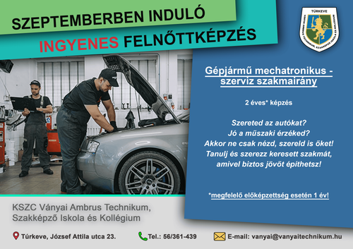 Gépjármű mechatronikus - szerviz szakmairány